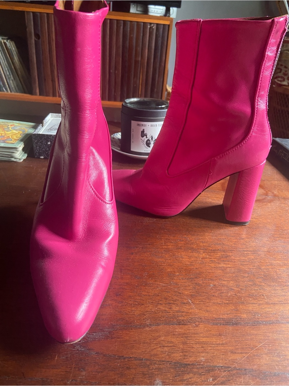 Women’s Hot Pink Block Heel Ankle Boots Zara excellent condition
